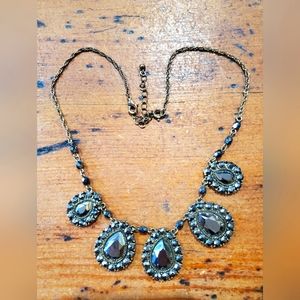 Hematite Marcasite Necklace NR VINTAGE Boho Wedding Cocktail dessup